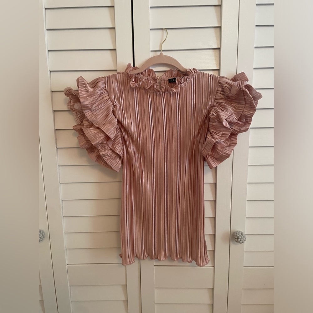 Pink Flouncy Sleeve Top